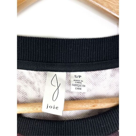 Joie Caleigh Abstract Floral Purple Cropped Sweatshirt S‎ - Picture 2 of 8